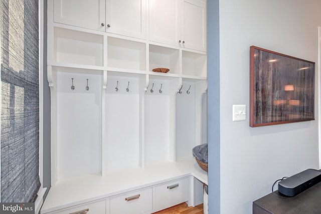 mudroom featuring light hardwood / wood-style floors