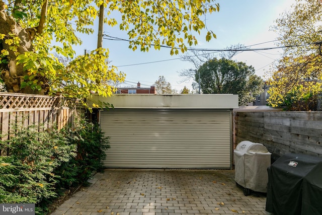 view of garage