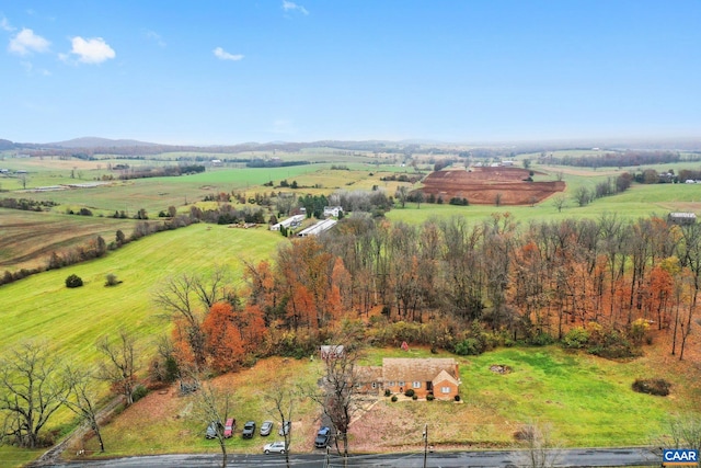 bird's eye view featuring a rural view