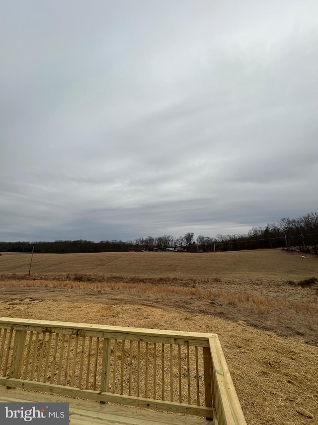 view of yard with a rural view