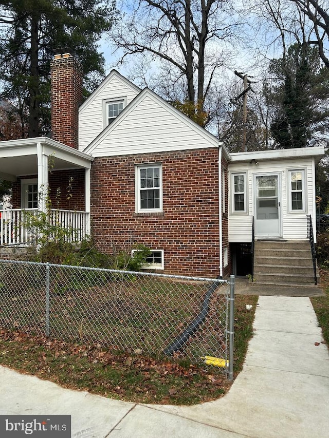 exterior space with covered porch