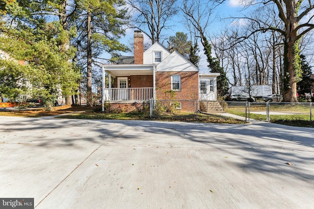 view of home's exterior with a porch