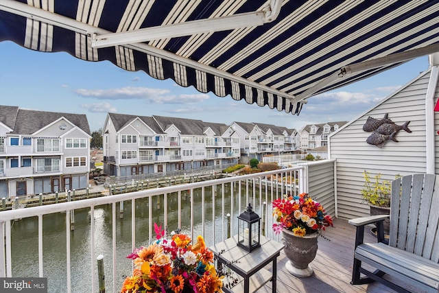 balcony with a water view