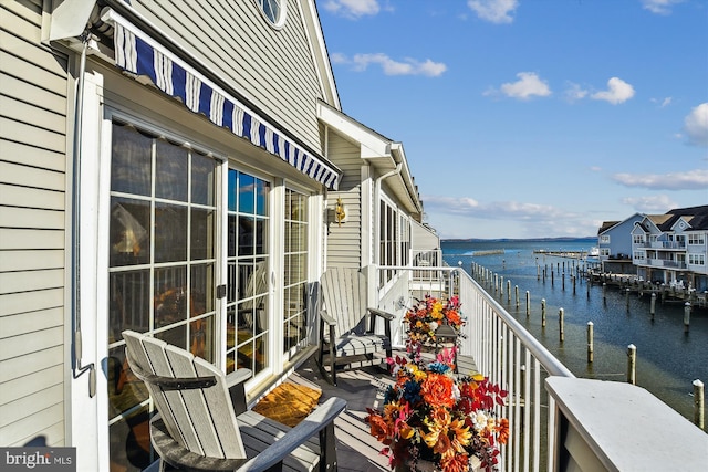 balcony with a water view