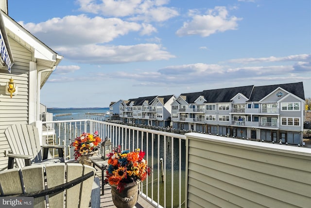 balcony with a water view