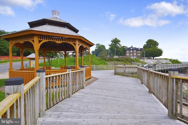 dock area featuring a gazebo