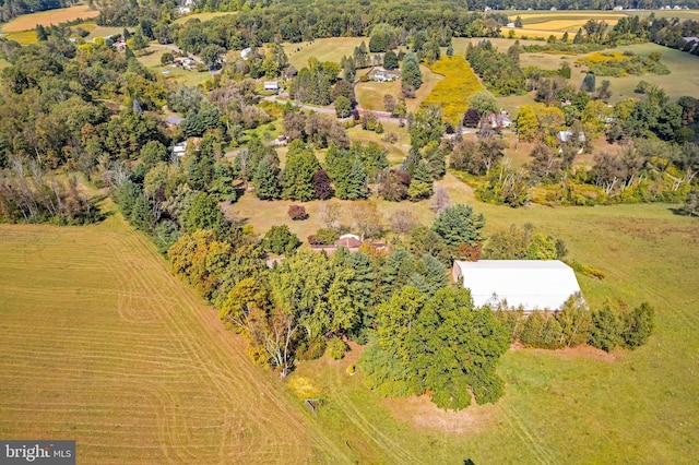 drone / aerial view with a rural view