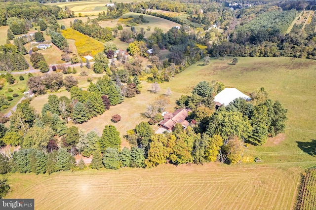 drone / aerial view featuring a rural view