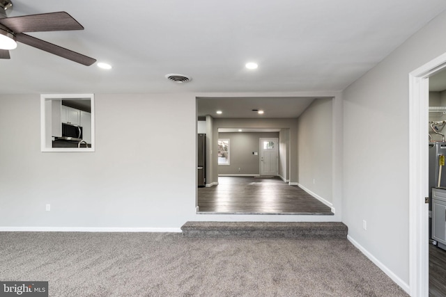 interior space featuring dark hardwood / wood-style floors