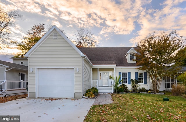 13801 Fountain Rd, Ocean City, MD 21842 - view of front facade featuring a front yard, concrete driveway, and an attached garage
