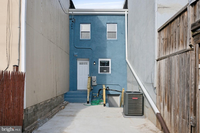 property entrance with central AC