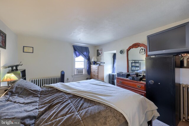 bedroom featuring radiator heating unit