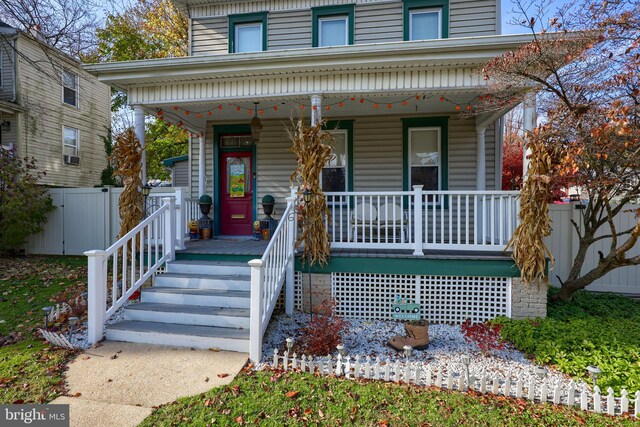 view of front of home with a porch