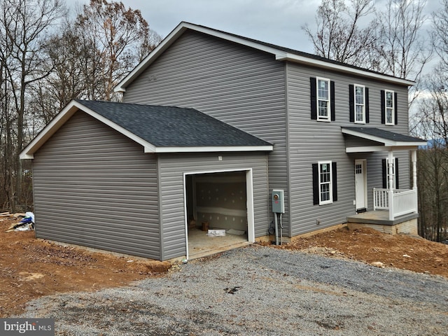 view of home's exterior with a garage