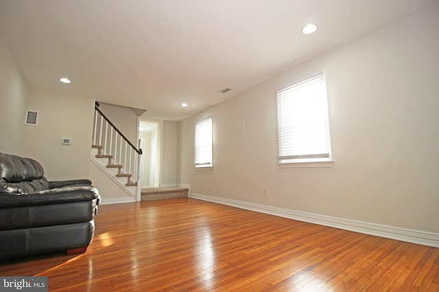 living room featuring hardwood / wood-style flooring