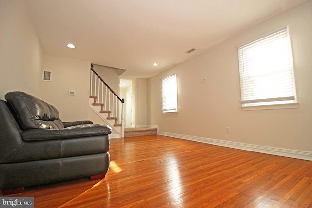 living room featuring hardwood / wood-style floors