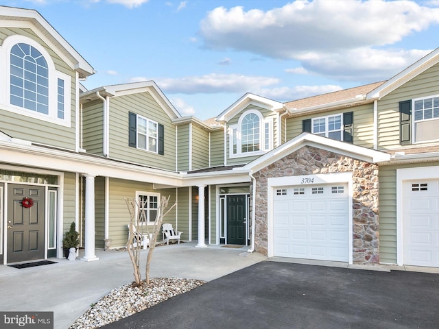 view of property featuring a garage