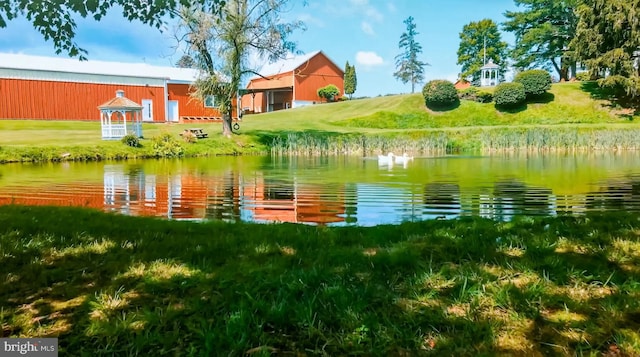 water view featuring a gazebo