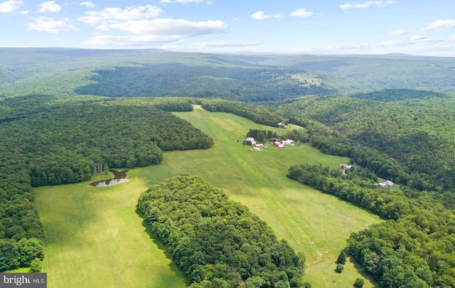 birds eye view of property with a mountain view