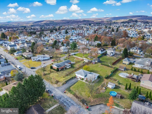 aerial view with a mountain view