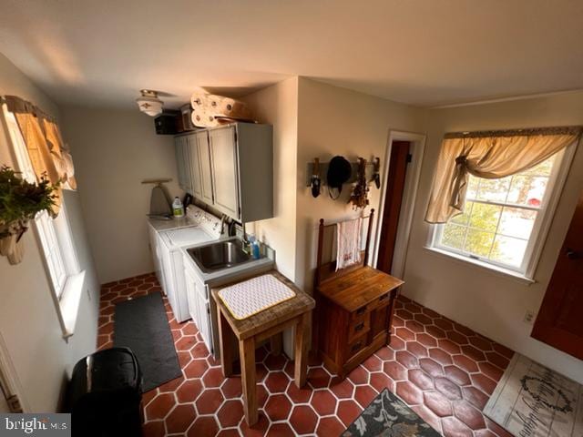 kitchen featuring sink and washer and dryer