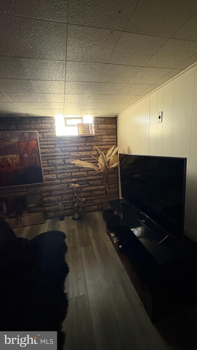 living room with wood finished floors