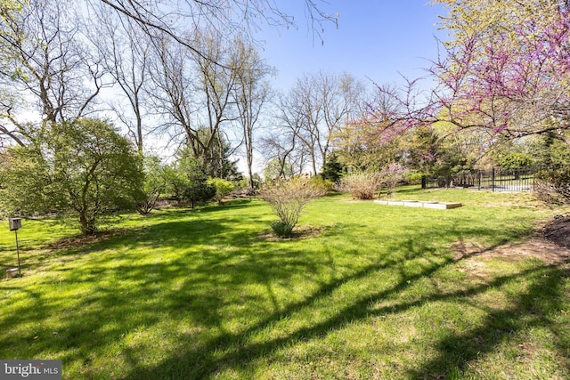 view of yard with fence