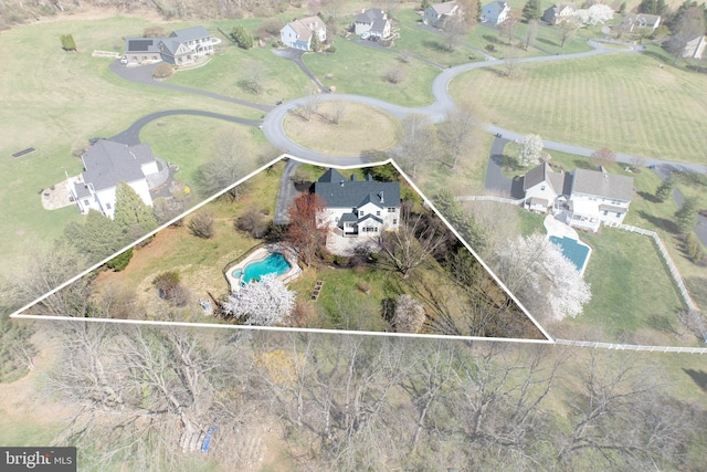 birds eye view of property featuring a residential view