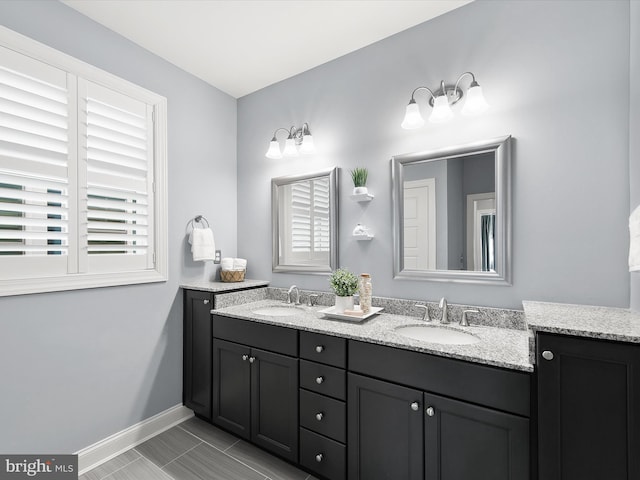 bathroom with vanity and a wealth of natural light