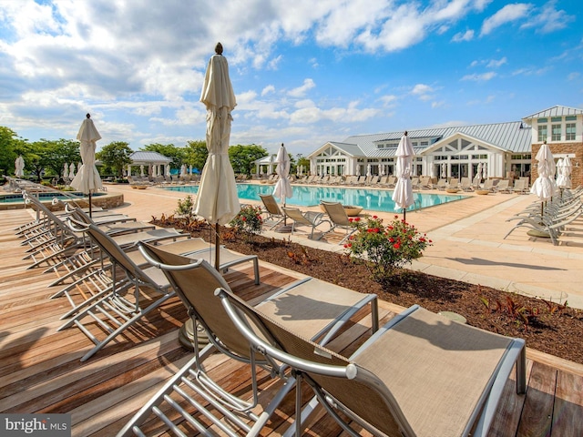 view of pool with a patio