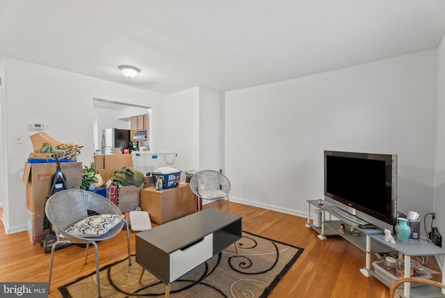 living room featuring light hardwood / wood-style floors