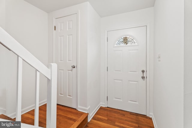 entrance foyer with hardwood / wood-style flooring