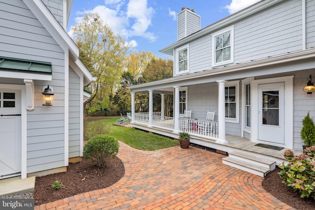 exterior space featuring a porch