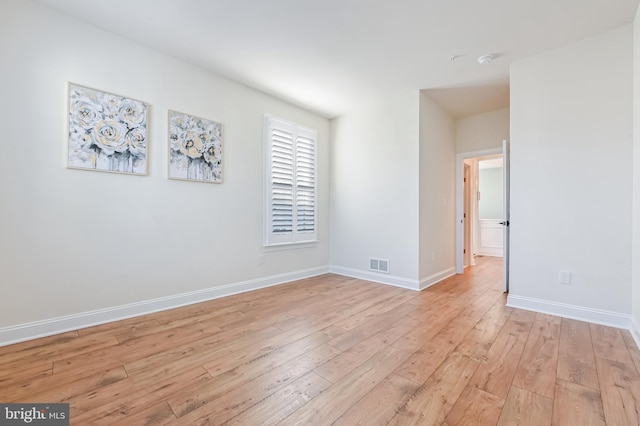 empty room featuring light wood-type flooring