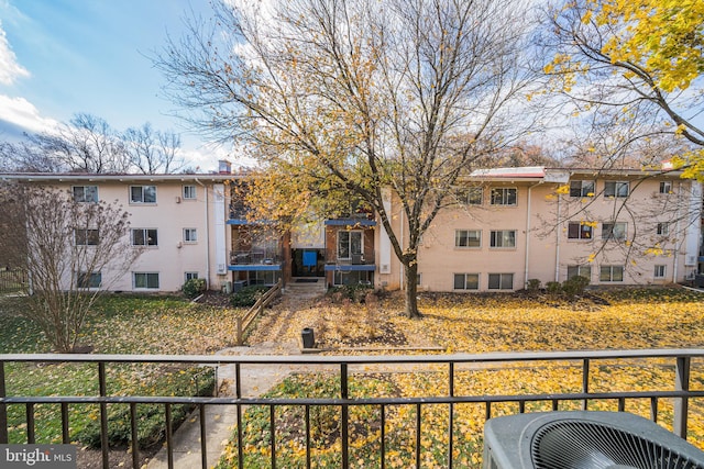 balcony featuring central AC