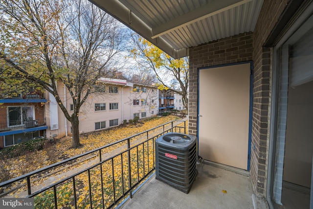 balcony with central AC unit