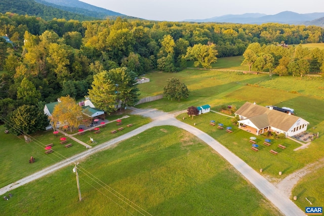 bird's eye view featuring a mountain view