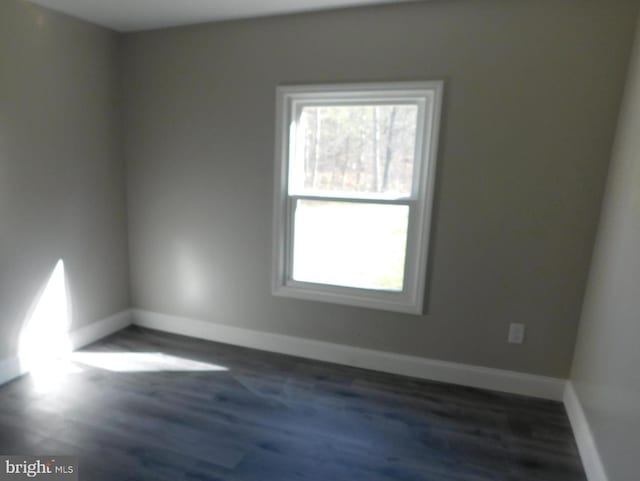 empty room featuring dark hardwood / wood-style flooring