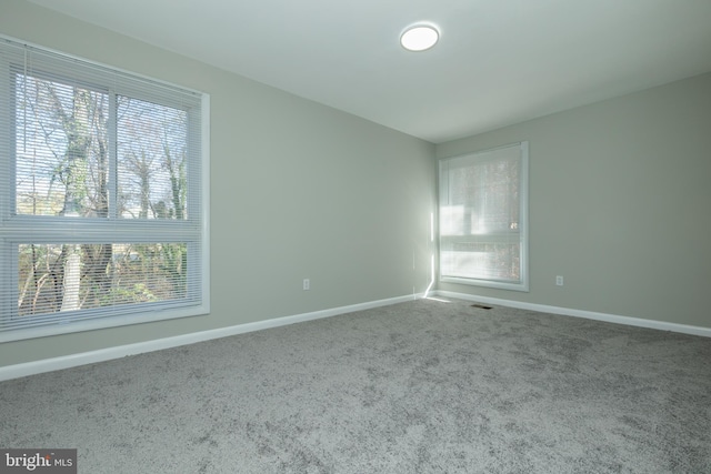 unfurnished room with carpet floors