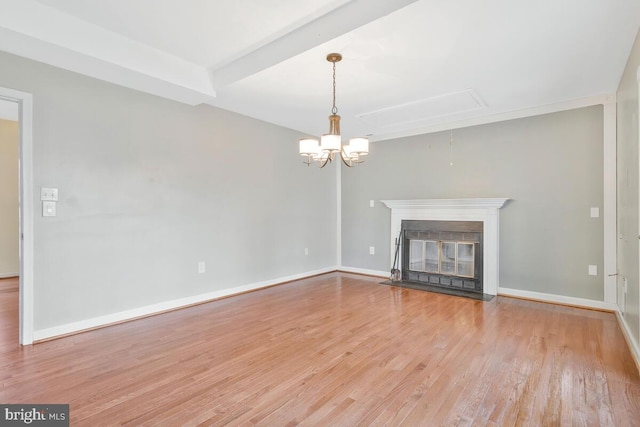 unfurnished living room featuring light hardwood / wood-style floors