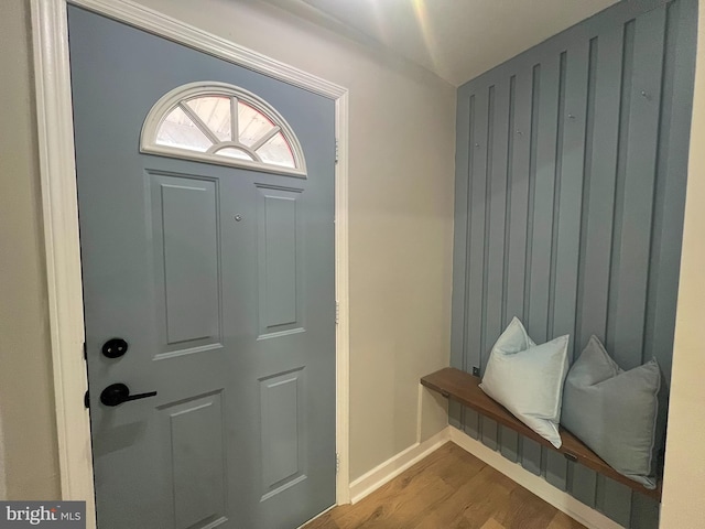 entrance foyer with wood-type flooring