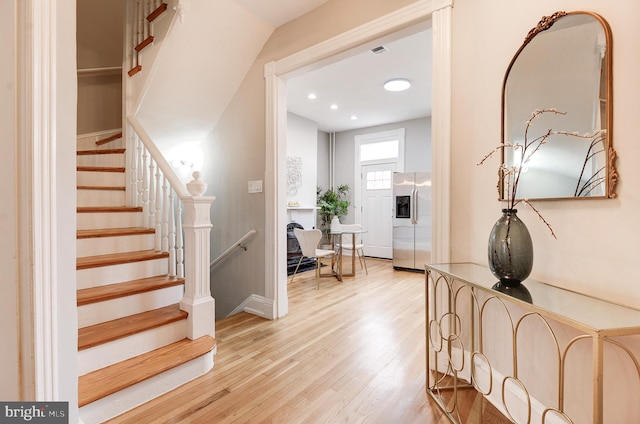 foyer featuring hardwood / wood-style floors