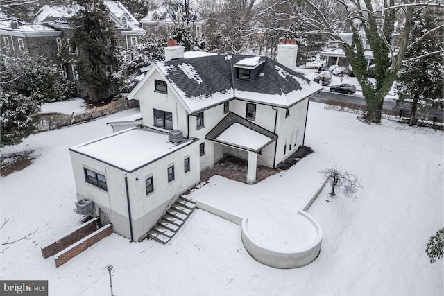 view of snowy aerial view