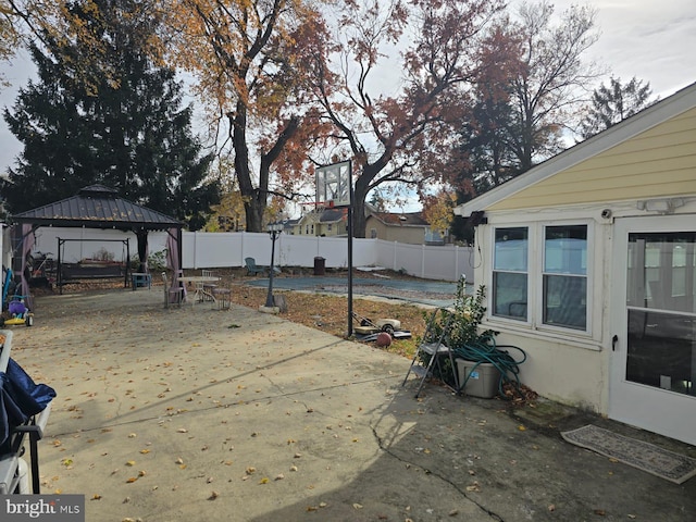 view of patio / terrace featuring a gazebo