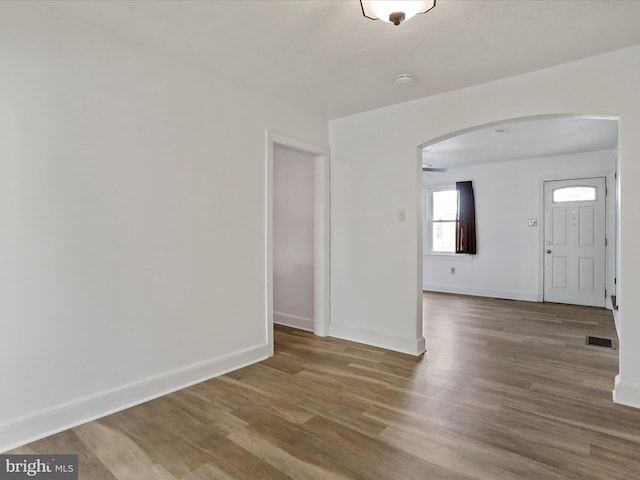 interior space with hardwood / wood-style floors