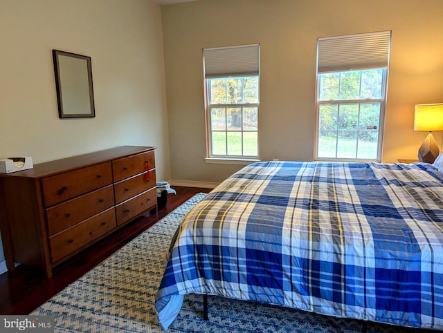 bedroom featuring dark wood-type flooring