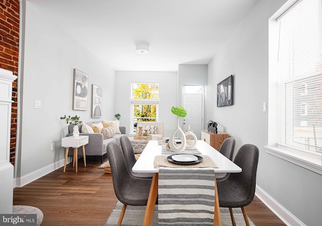 dining room featuring dark hardwood / wood-style floors