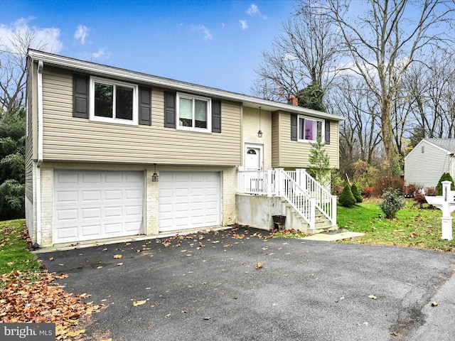 bi-level home with a garage