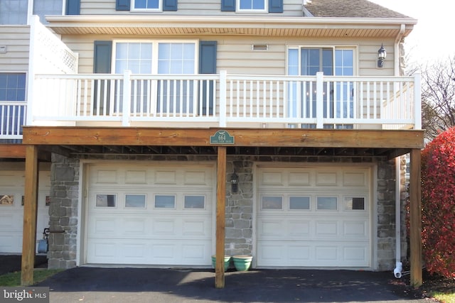 exterior space featuring a garage