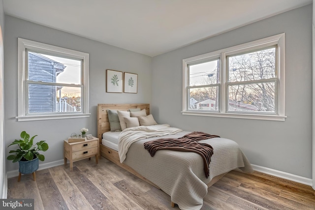 bedroom featuring wood-type flooring